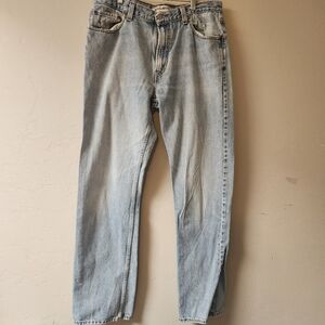 Levis 505 Light Blue Jeans Size 36X36 Classic Regular Fit 100% Cotton Distressin